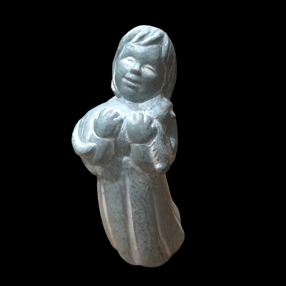 Isabel Bloom/Vintage/Cherub Girl holding cat/2000/signed sculpture/concrete - Picture 7 of 10